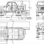 чертеж УАЗ-469 Геометрическая схема