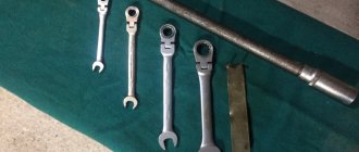 ratchet wrenches for VAZ 2114 repair