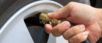 Inflating the wheel with nitrogen