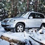 Niva in the winter forest