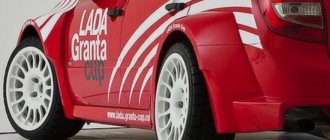 Recommended tire and wheel sizes for Lada Granta (sedan and liftback)