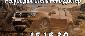 Engine life Renault Duster 1.5, 1.6, 2.0