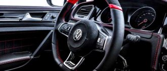 Steering wheel in a car