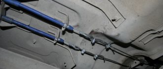 VAZ 2110 parking brake cable